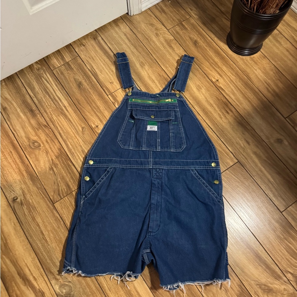 Women's Blue Denim Jean Bib Shorts